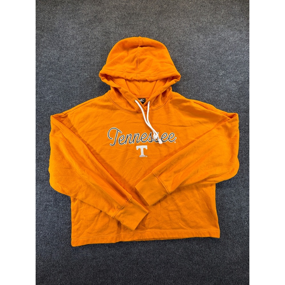 Logo Athletic Tennessee Volunteers Hoodie Orange Embroidered Croped Sweatshirt M